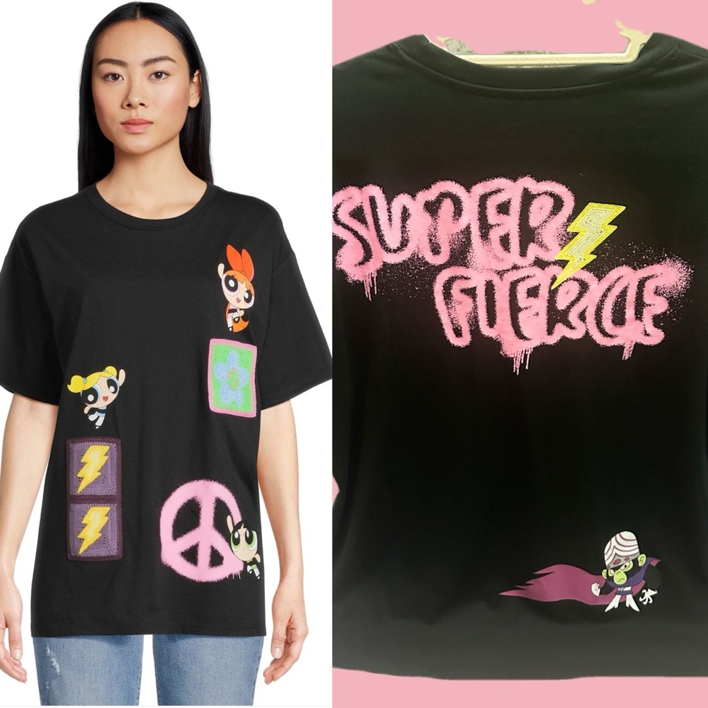 Cartoon Network Women’s The Power Puff Girls Black Tee XL